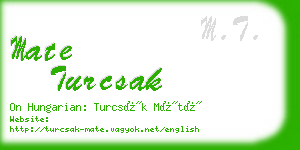 mate turcsak business card